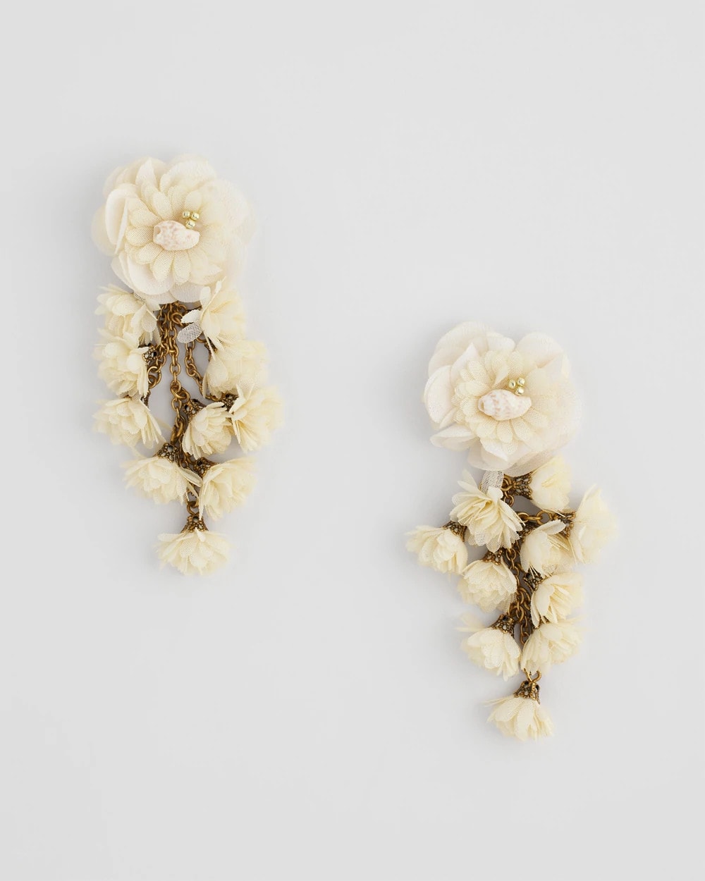 Chico's No Droop® Flower & Conch Shell Earrings WHITE