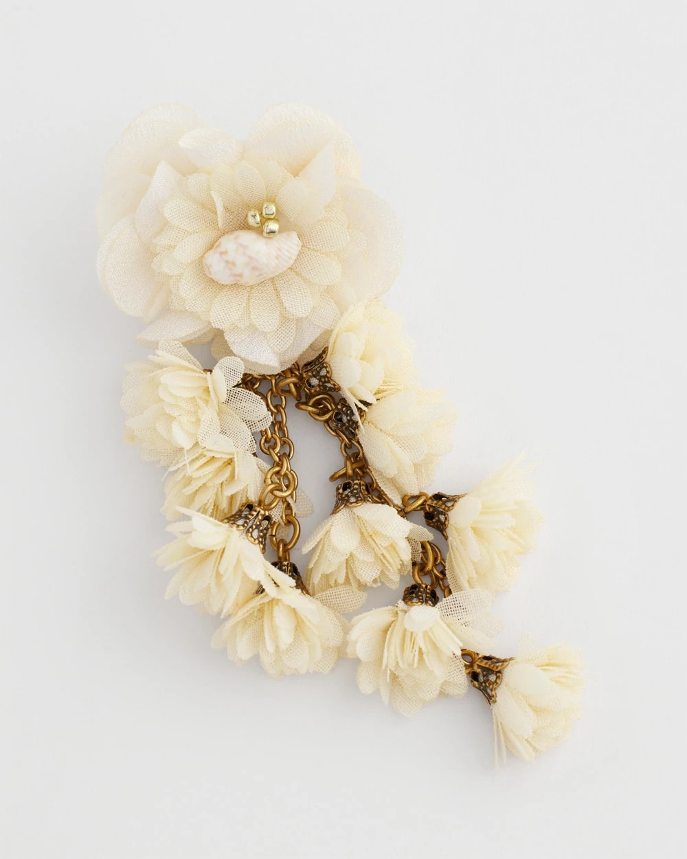 Chico's No Droop® Flower & Conch Shell Earrings WHITE