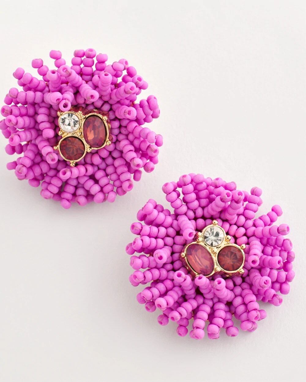 Chico's No Droop® Seed Bead Stud Earrings PINK