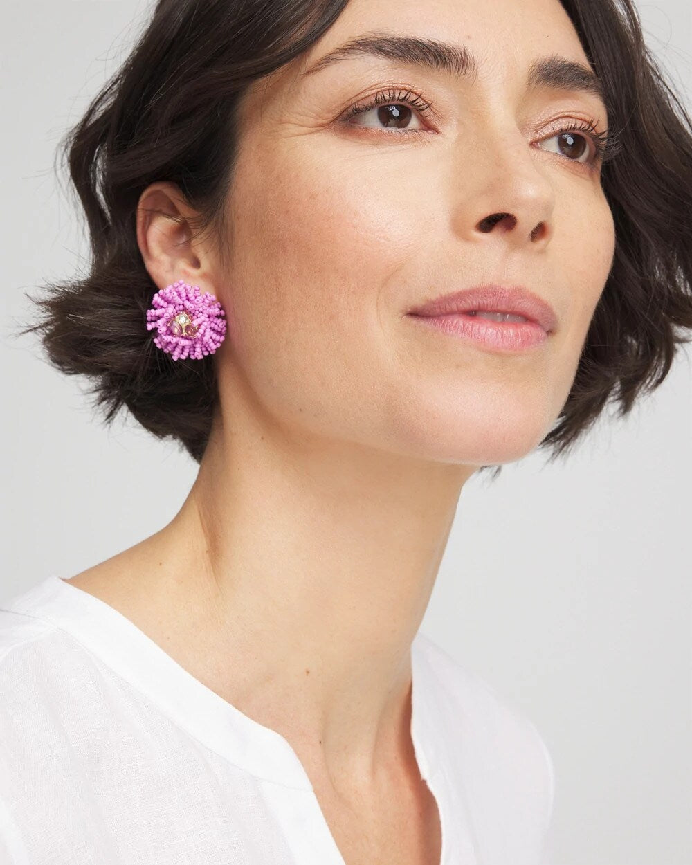 Chico's No Droop® Seed Bead Stud Earrings PINK