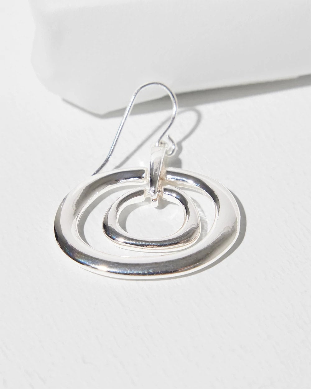 Chico's Silver Tone Drop Pendant Earrings SILVER