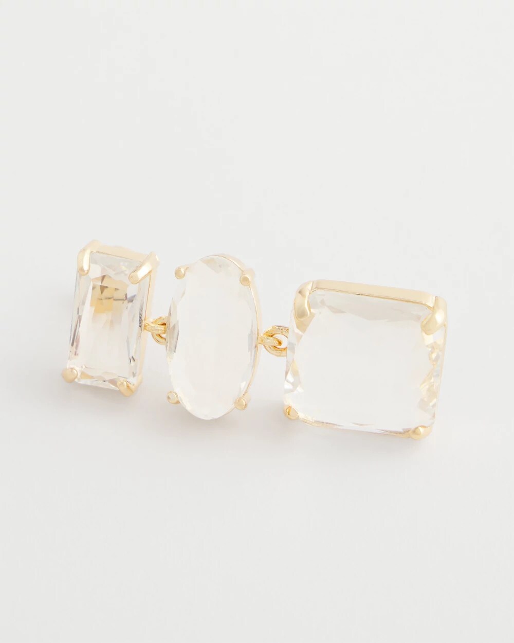 Chico's Neutral Faceted Drop Earrings PALE PINK