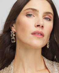 Chico's Neutral Faceted Drop Earrings PALE PINK