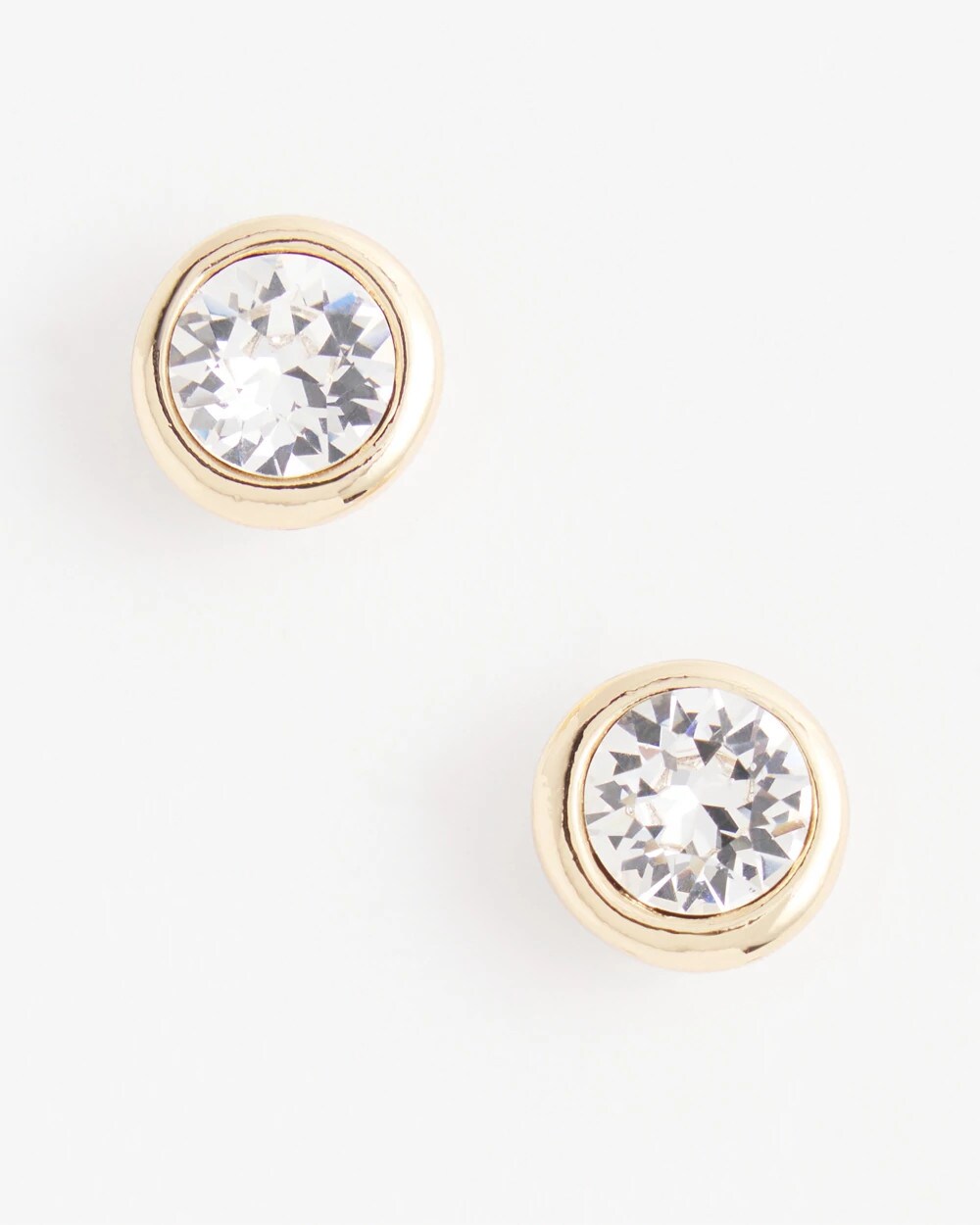 Chico's Gold Tone Crystal Stud Earrings GOLD