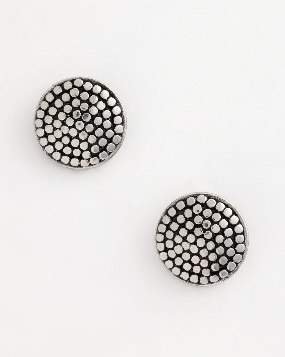 Chico's No Droop® Round Silvertone Stud Earrings SILVER