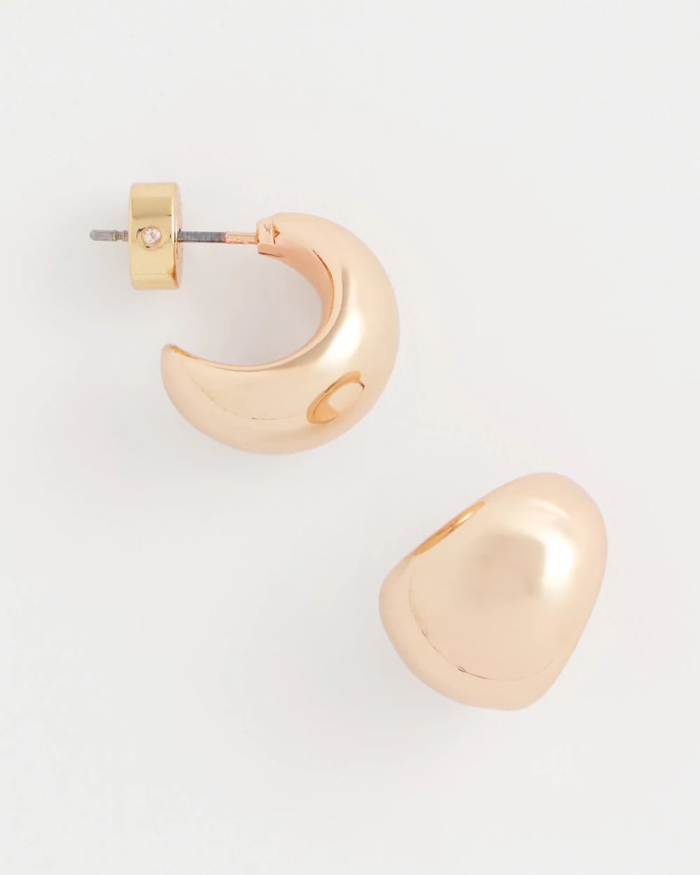 Chico's Rose Gold Huggie Hoop Earrings MIXED METALS