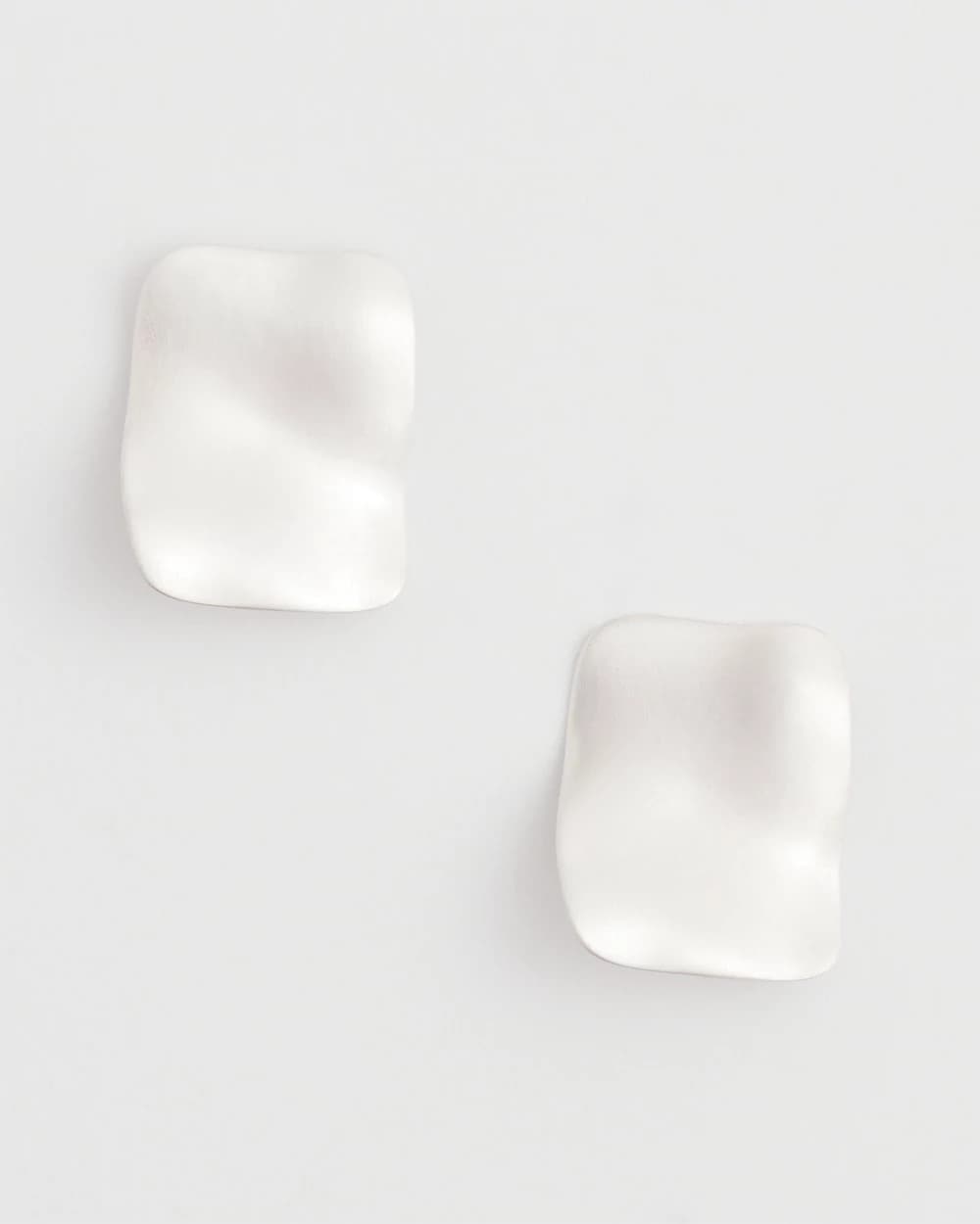 Chico's Square Oversized Stud Earrings SILVER