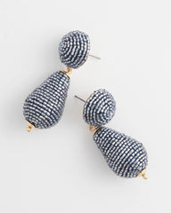 Chico's Wrapped Teardrop Post Earrings BLUE