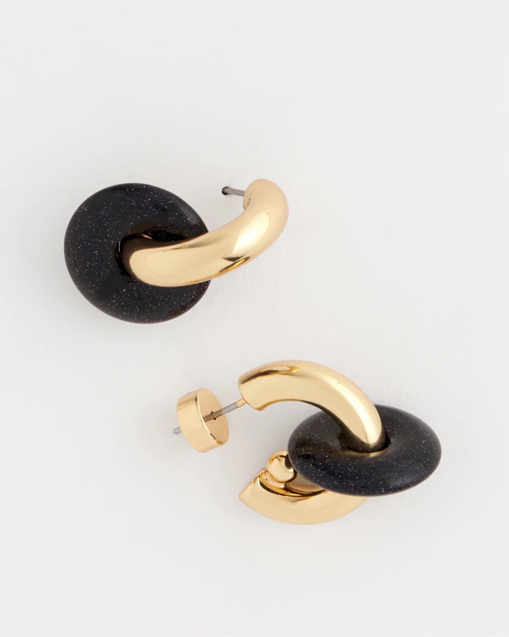 Chico's Sparkle Blue Disc Hoop Earrings BLUE