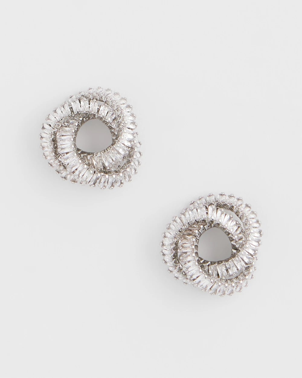 Chico's Silvertone Twisted Stud Earrings SILVER