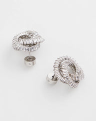 Chico's Silvertone Twisted Stud Earrings SILVER