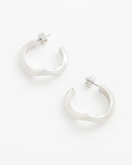 Chico's Silver Wavy Hoop Earrings SILVER
