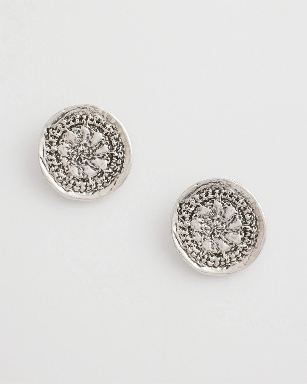 Chico's Medallion Earrings SILVER