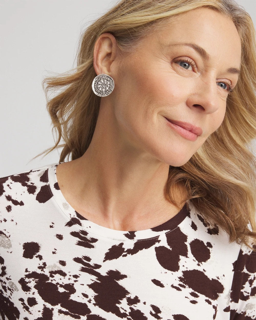 Chico's Medallion Earrings SILVER