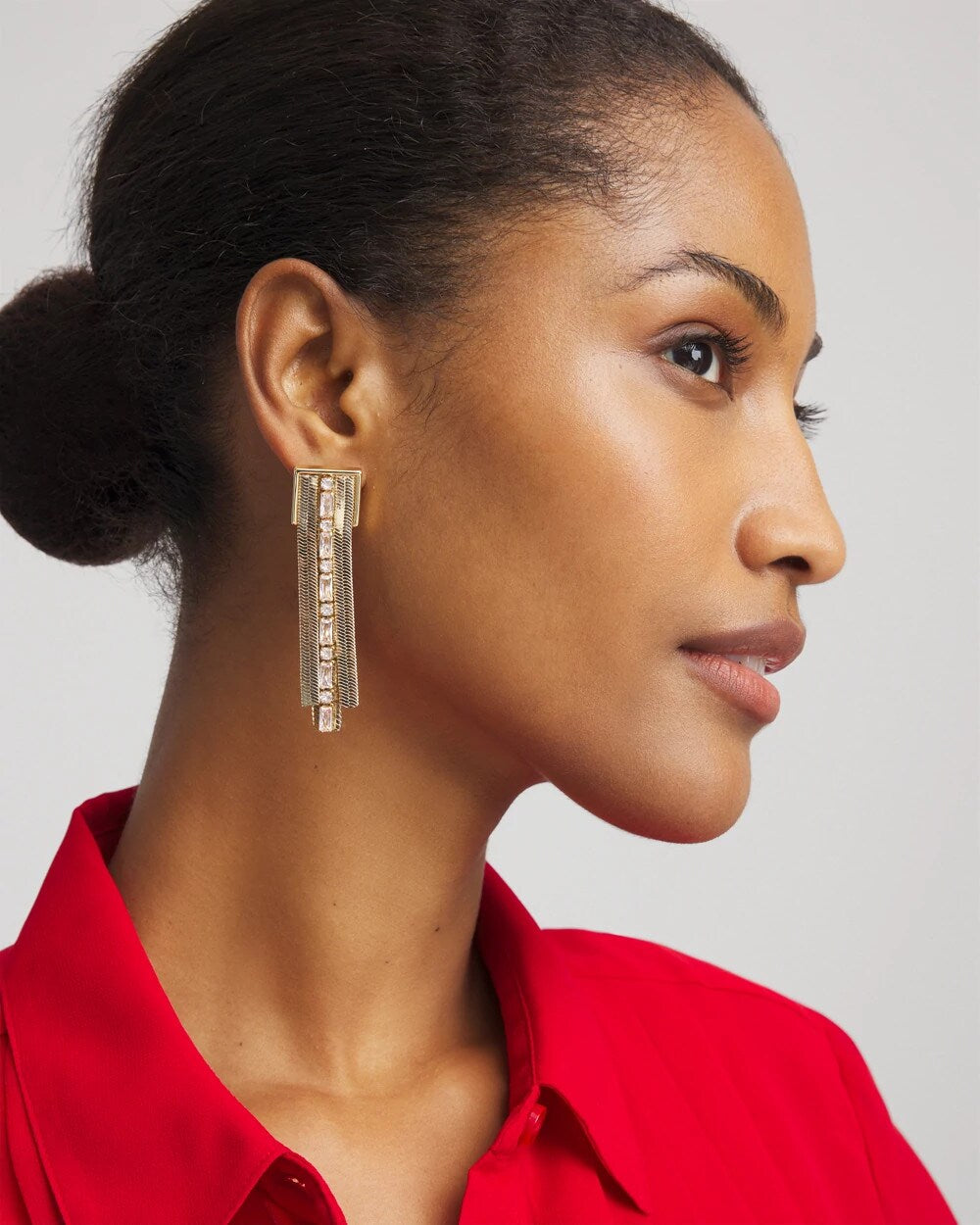 Chico's Snake Chain Linear Earrings GOLD