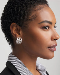 Chico's No Droop® Cutout Silvertone Hoop Earrings SILVER