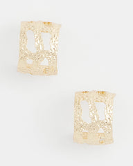 Chico's No Droop® Cutout Goldtone Hoop Earrings GOLD