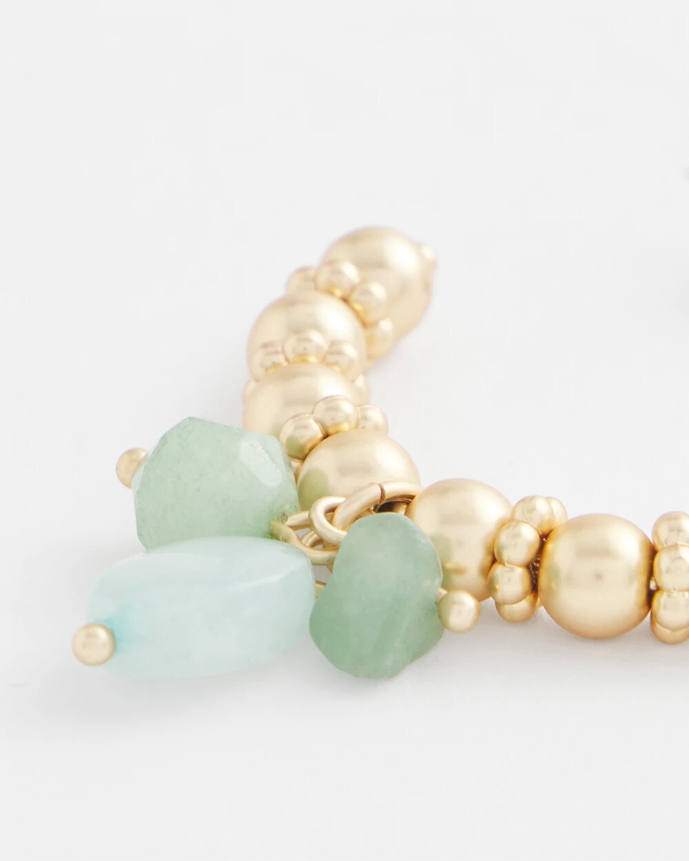Chico's No Droop® Gem Beaded Hoop Earrings GOLD