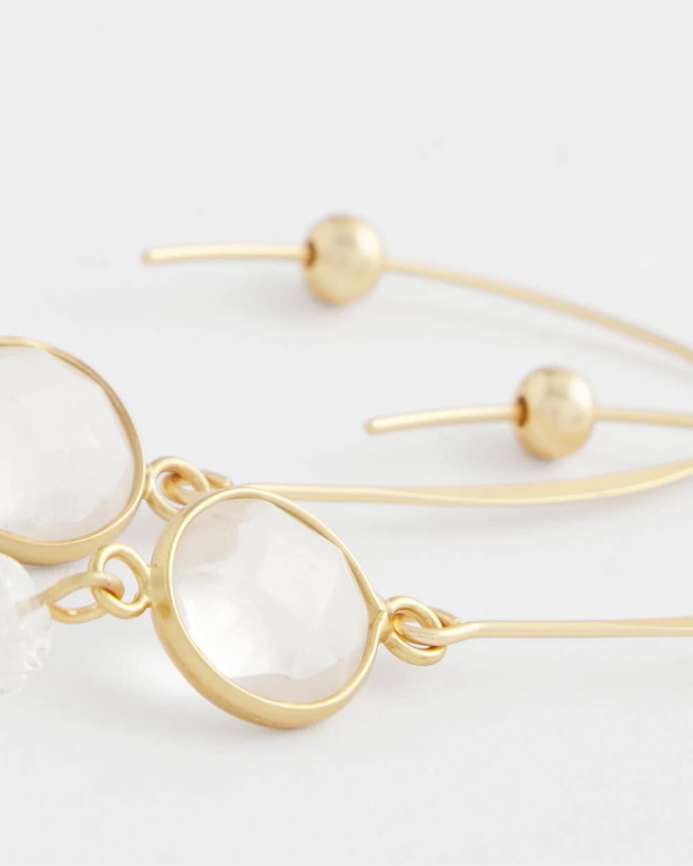 Chico's No Droop® Quartz Crystal Threader Earrings GOLD