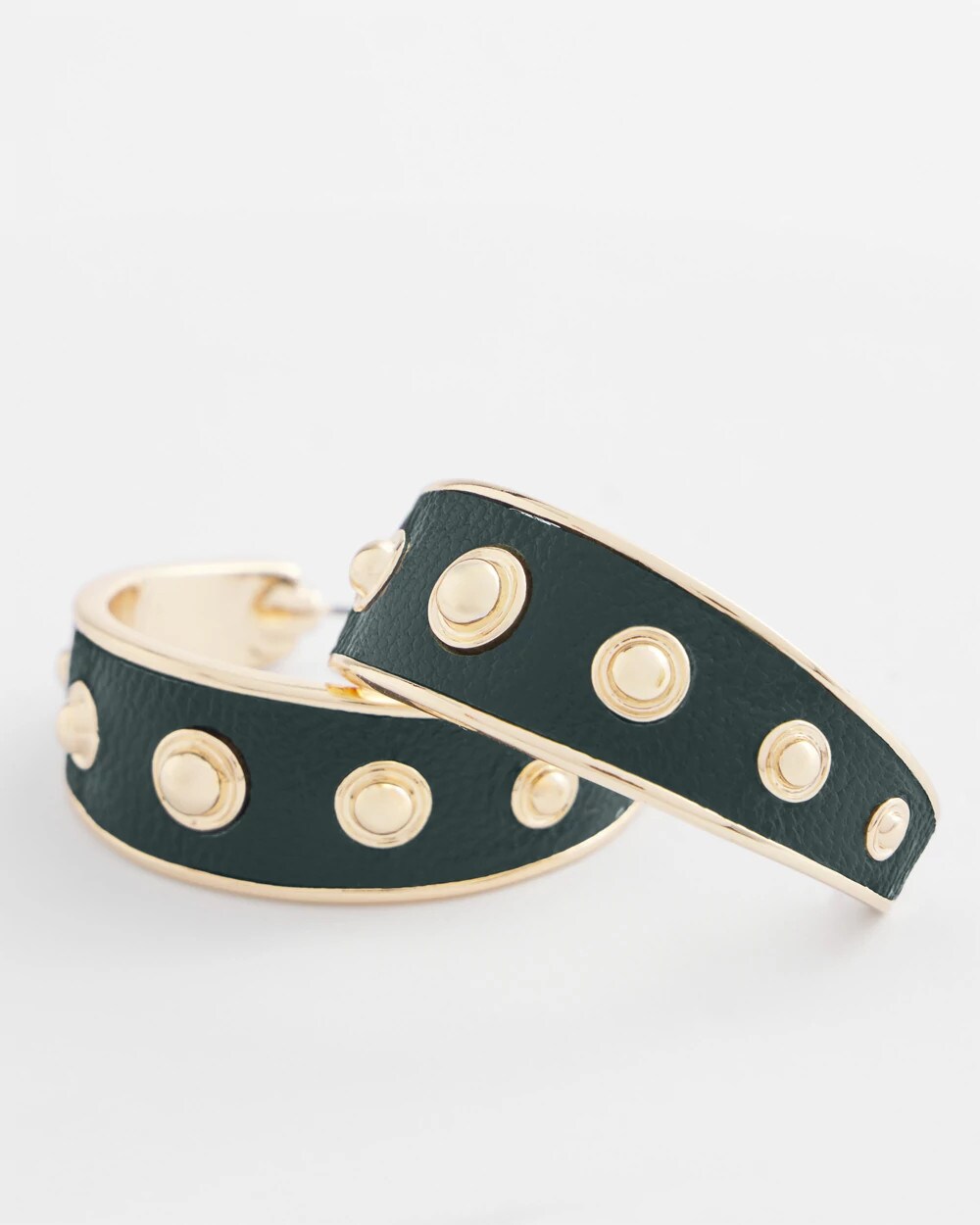 Chico's No Droop® Green & Gold Hoop Earrings GREEN