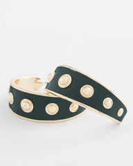 Chico's No Droop® Green & Gold Hoop Earrings GREEN