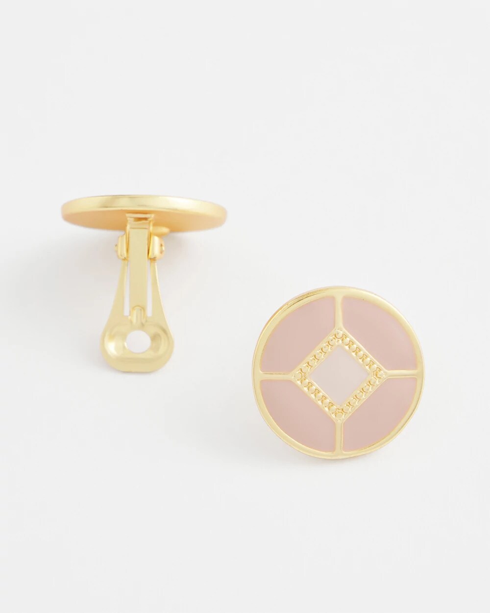 Chico's No Droop® Enamel Clip-On Earrings PINK