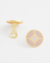Chico's No Droop® Enamel Clip-On Earrings PINK