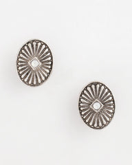 Chico's Medallion Clip-On Earrings SILVER