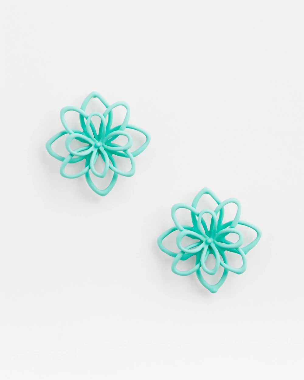 Chico's No Droop™ Teal  Flower Stud Earrings TEAL