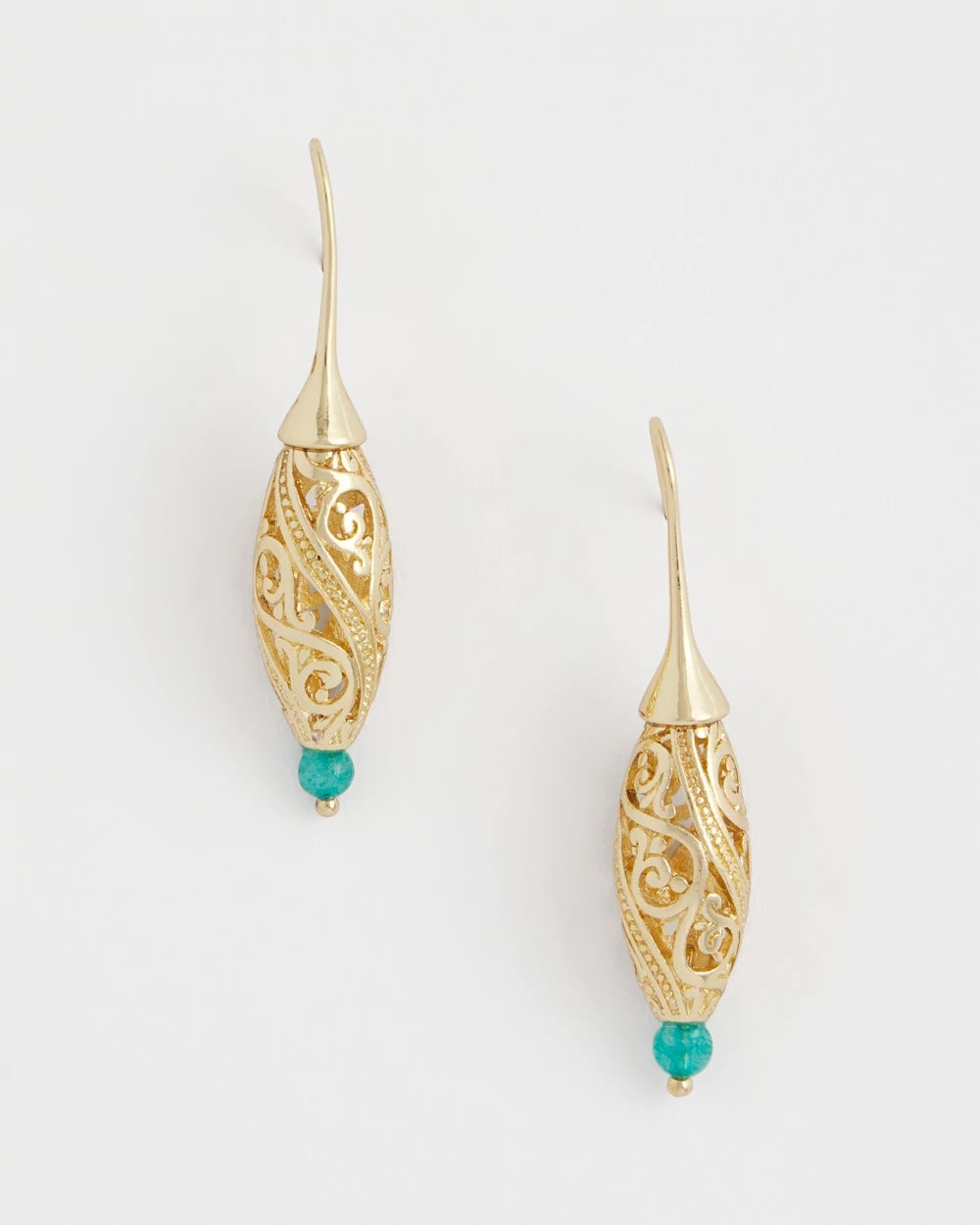 Chico's Gold Lantern Drop Earrings GOLD