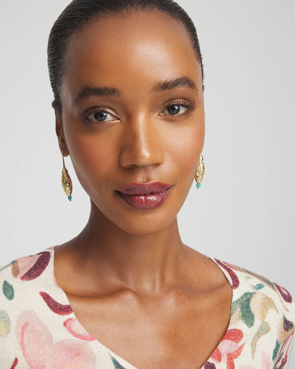 Chico's Gold Lantern Drop Earrings GOLD