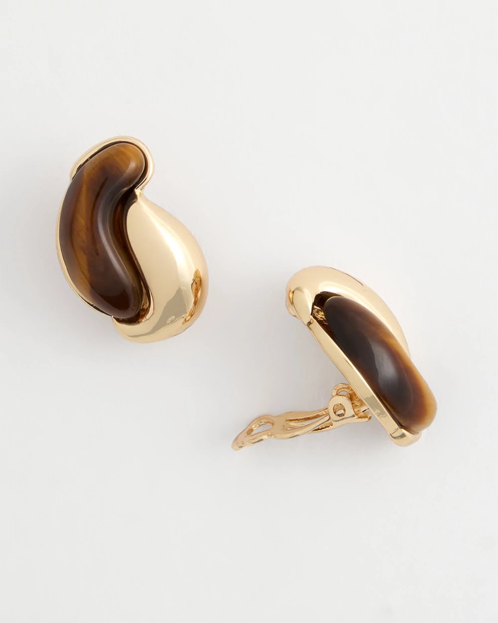 Chico's Tortoise Marble Clip-On Earrings NEUTRAL