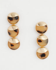 Chico's No Droop® Golden Tortoise Linear Drop Earrings BROWN