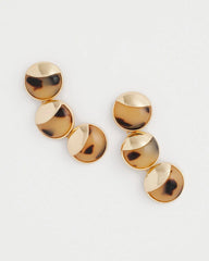 Chico's No Droop® Golden Tortoise Linear Drop Earrings BROWN