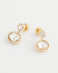 Chico's Goldtone Bezel Stud Earrings GOLD