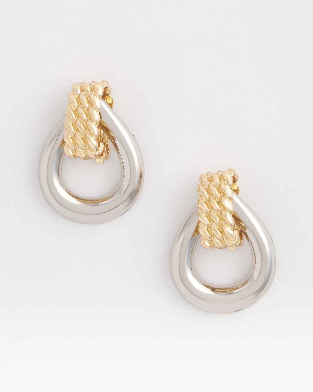 Chico's No Droop™ Mixed-Metal Teardrop Clip-On Earrings MIXED METALS