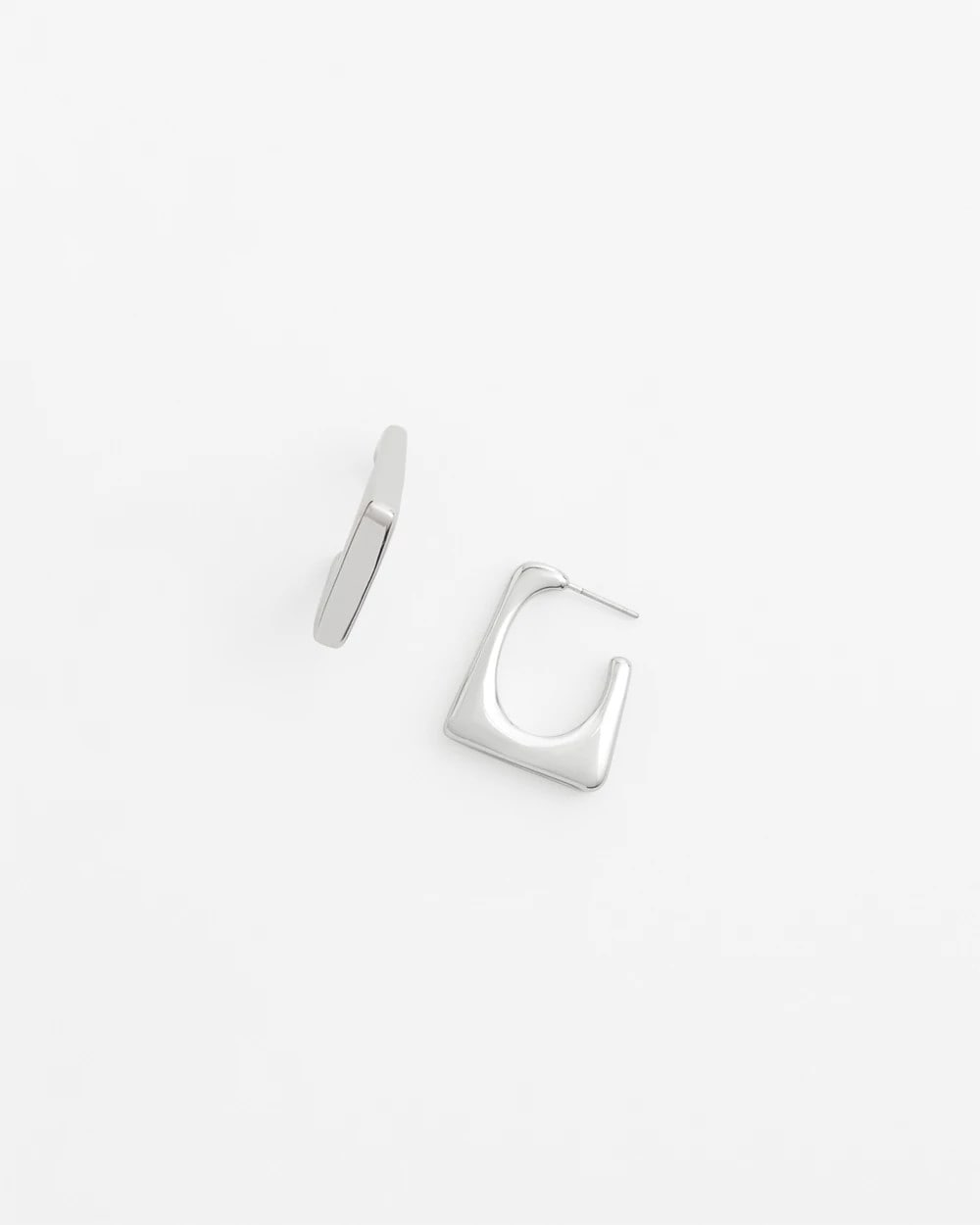 Chico's No Droop® Silver Tone Square Hoops SILVER