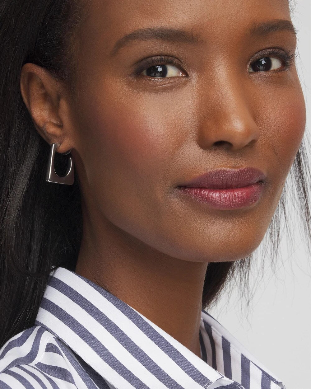 Chico's No Droop® Silver Tone Square Hoops SILVER