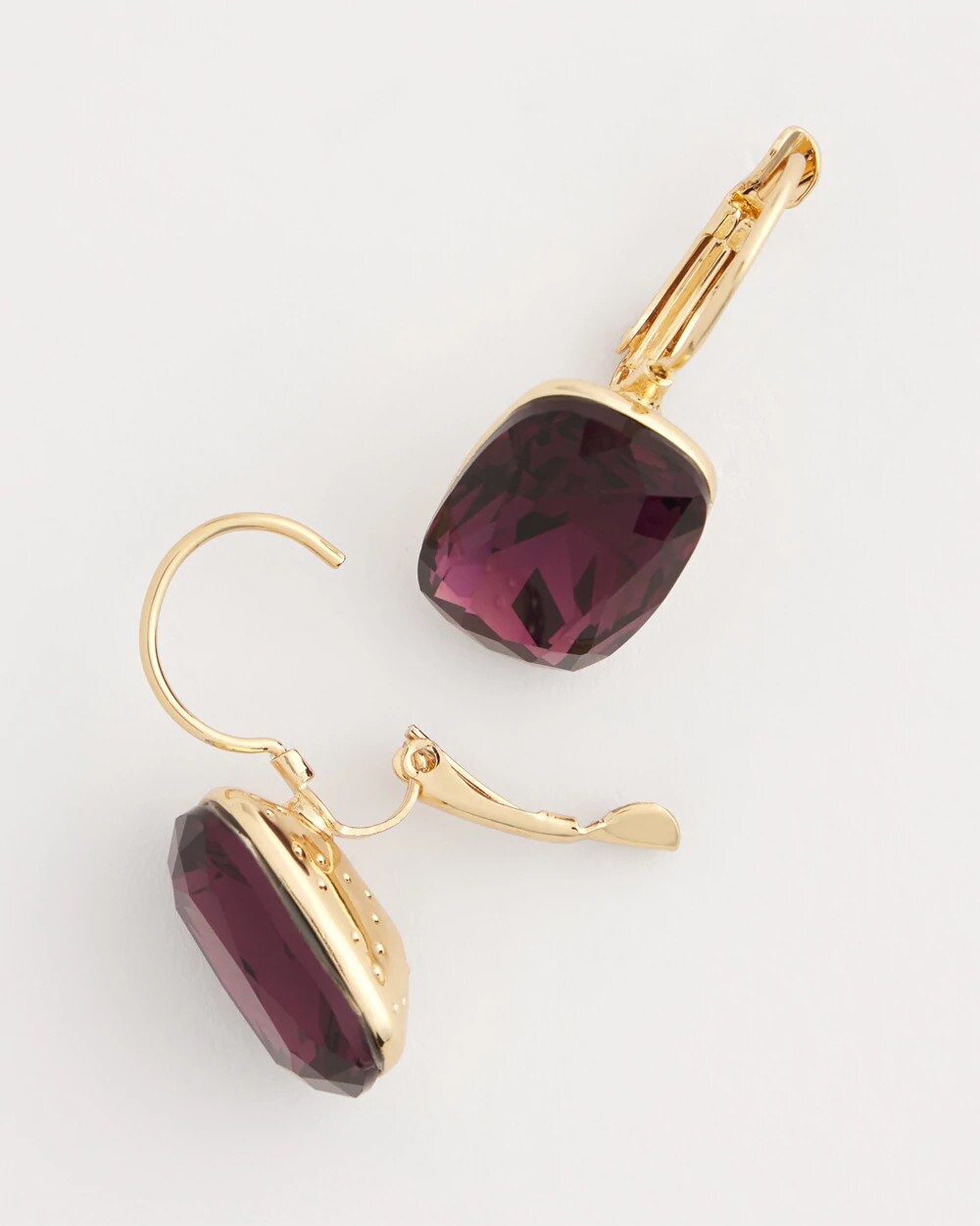 Chico's Purple Gem Drop Earrings PURPLE
