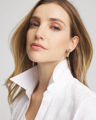 Chico's Ash Gold Collection Square Drop Earrings GOLD