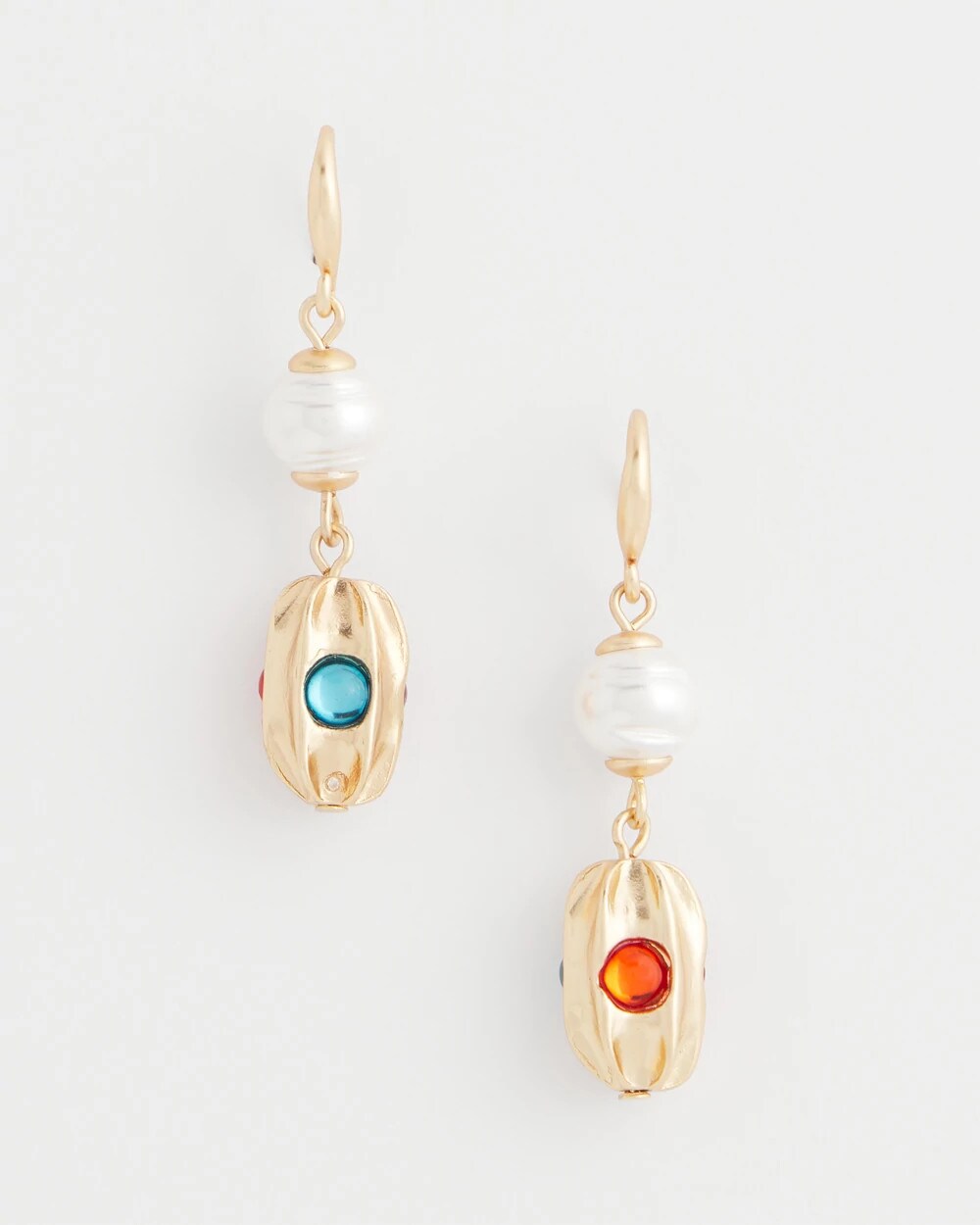 Chico's No Droop® Goldtone Faux Pearl Earrings PEARL