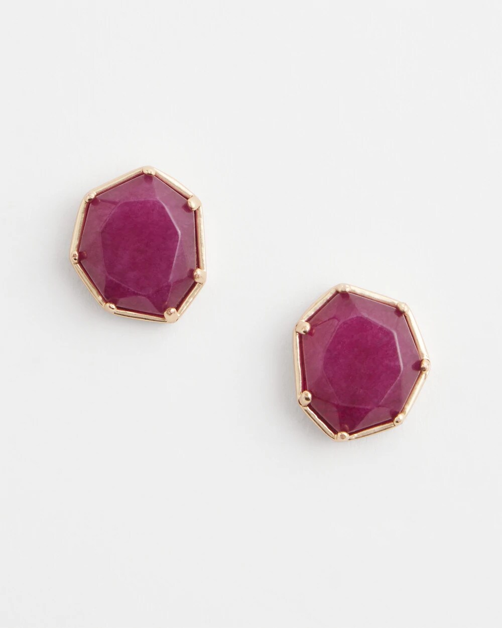 Chico's No Droop® Jade Stud Earrings RED