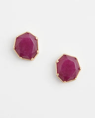 Chico's No Droop® Jade Stud Earrings RED