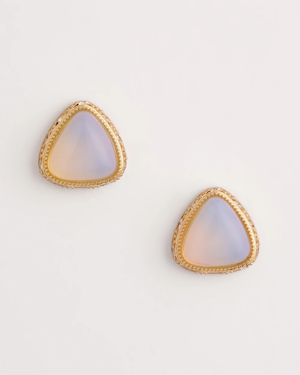 Chico's Faux Opal Stud Earrings NEUTRAL