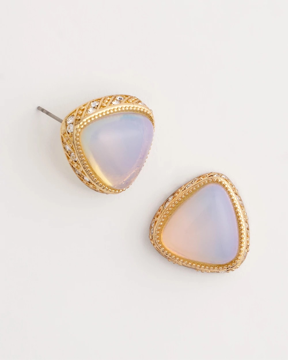 Chico's Faux Opal Stud Earrings NEUTRAL