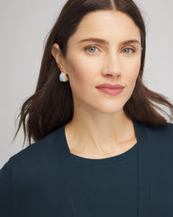Chico's Faux Opal Stud Earrings NEUTRAL