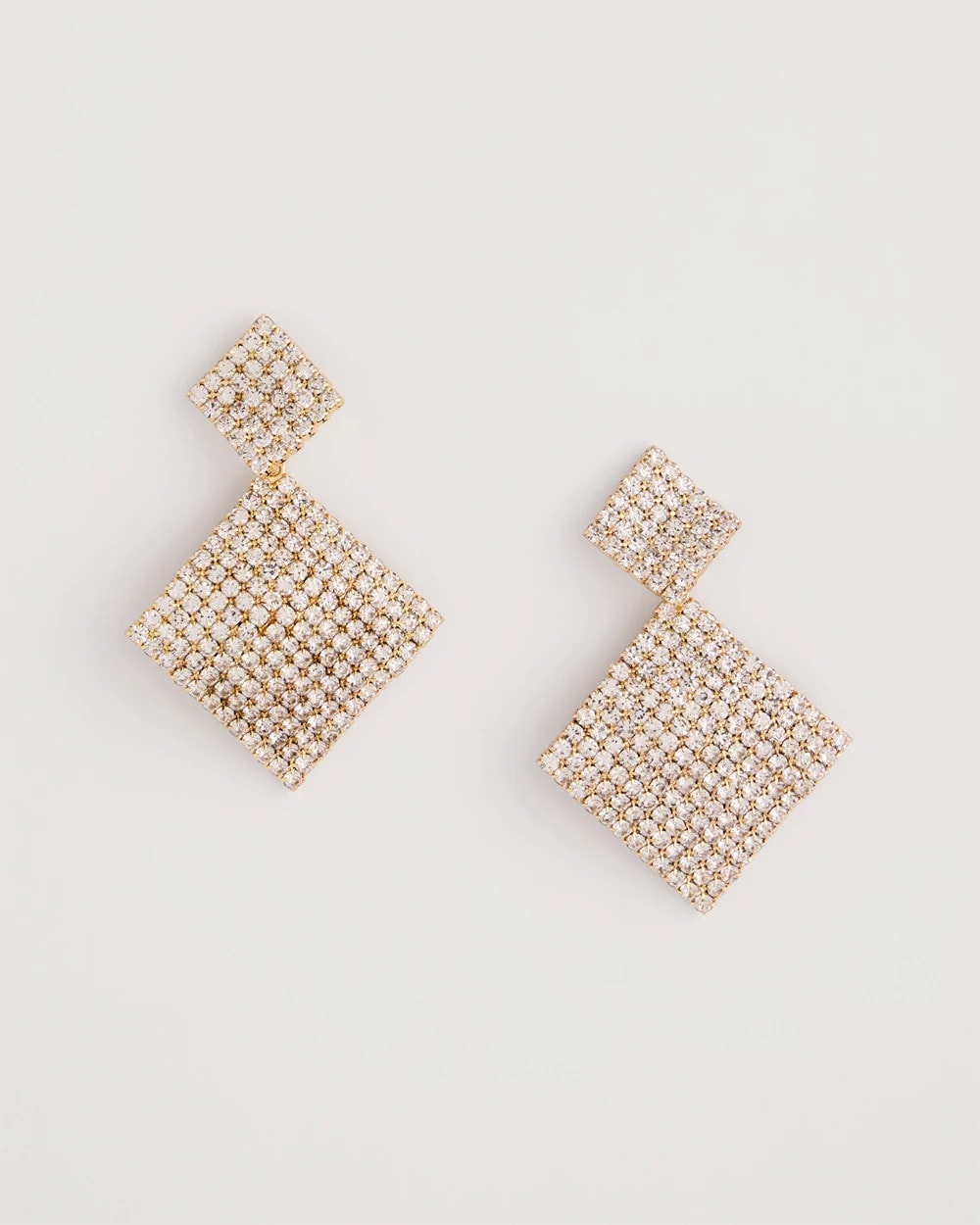 Chico's Curved Crystal Earrings GOLD