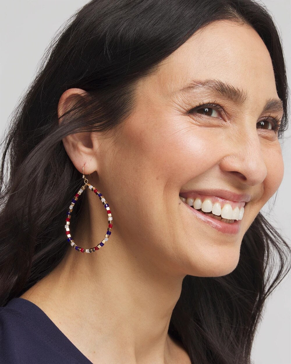 Chico's No Droop® Red White & Blue Earrings MULTI