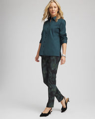 Chico's Brinkly Blur Juliet Slim Ankle Pants BLACK
