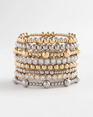 Chico's Gold-tone Small Bead Stretch Bracelet GOLD